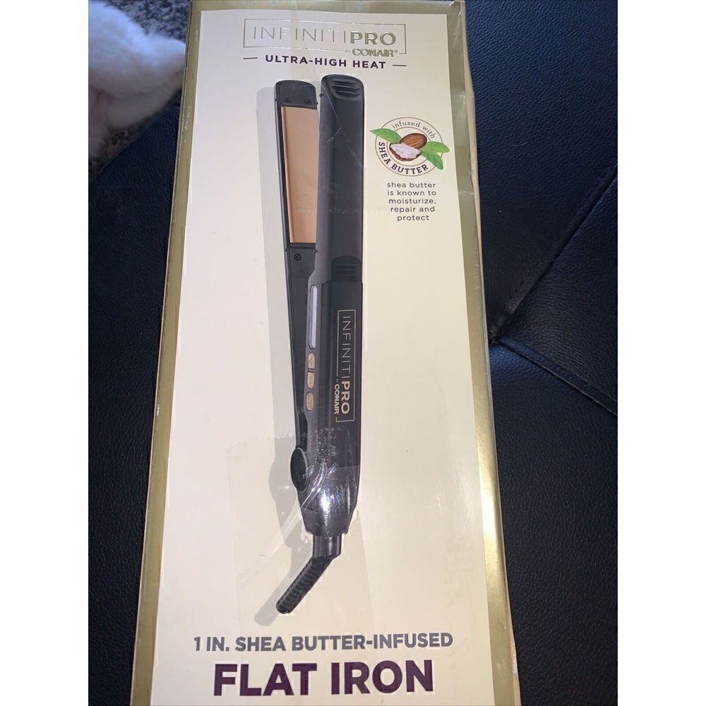 Conair - InfinitiPro Gold 1" Ceramic Flat Iron Shea Butter - Gold
